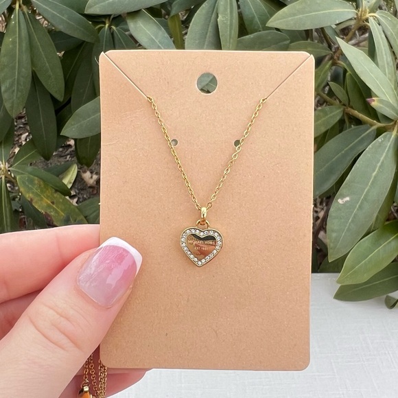 Michael Kors Gold Mini 16" Crystal Heart Pendant Necklace - Picture 5 of 7